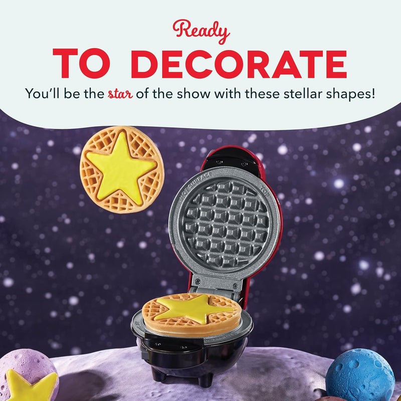 Dash نظام MultiMaker® ميني مع لوحات وافل سيراميك غير لاصقة قابلة للإزالة بحجم 4 بوصات (صاروخ ونجمة) - عبوة لوحتين متوافقة مع نظام MultiMaker® ميني، سطح سيراميك غير لاصق - Image 3